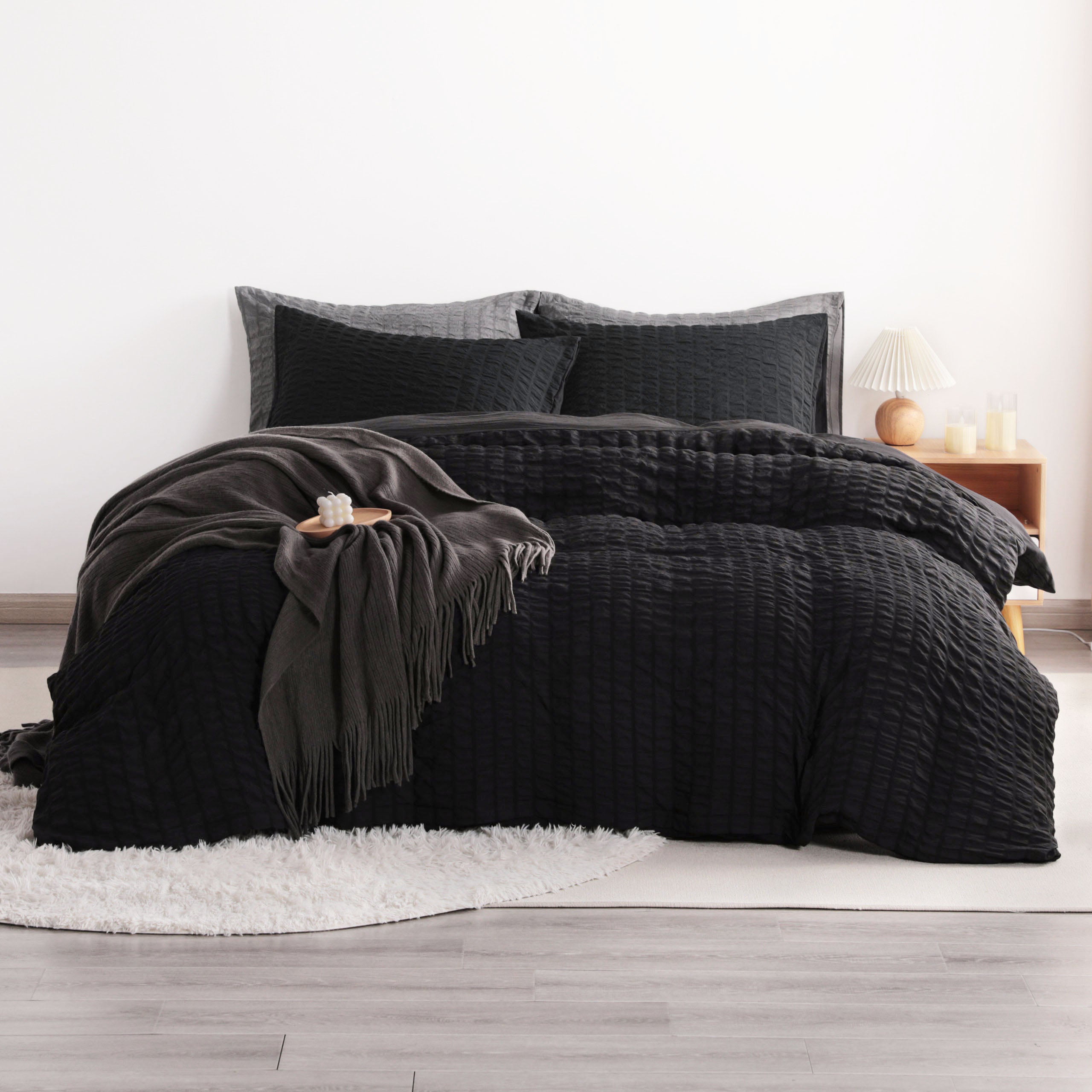 2/3 Pieces Breathable Seersucker Textured Duvet Cover Set|NTBAY®️ - NTBAY