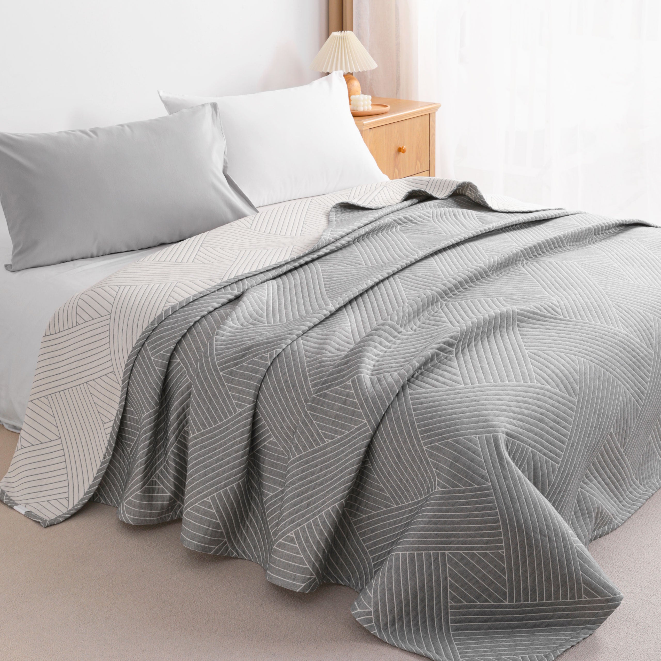 3-Layer Cotton Muslin Blanket - Soft, Breathable, and Lightweight Quilt|NTBAY®️