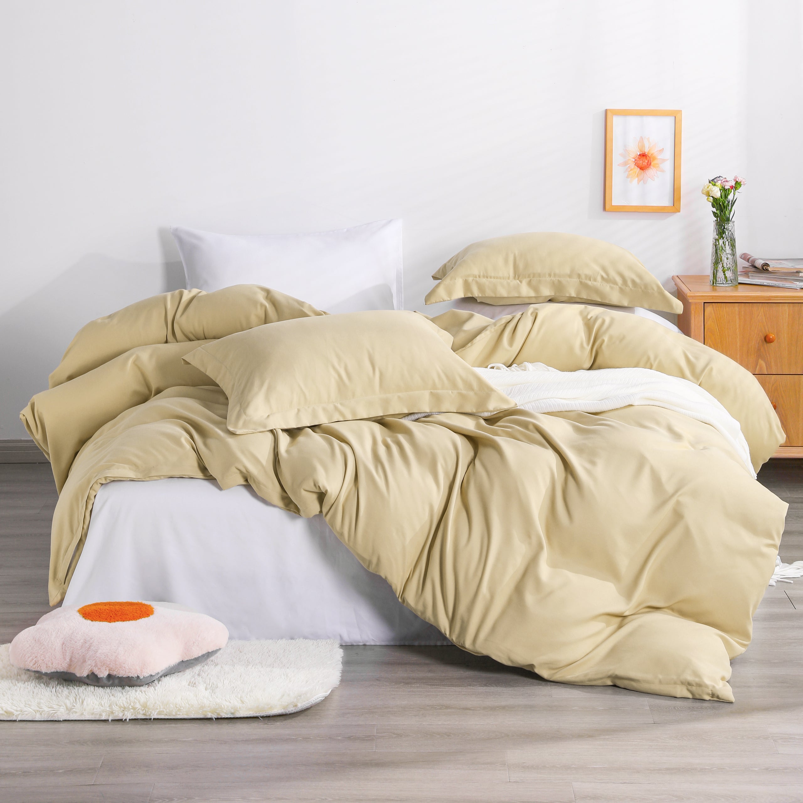 2/3 Pieces Solid Color Microfiber Duvet Cover Set|NTBAY®️ - NTBAY
