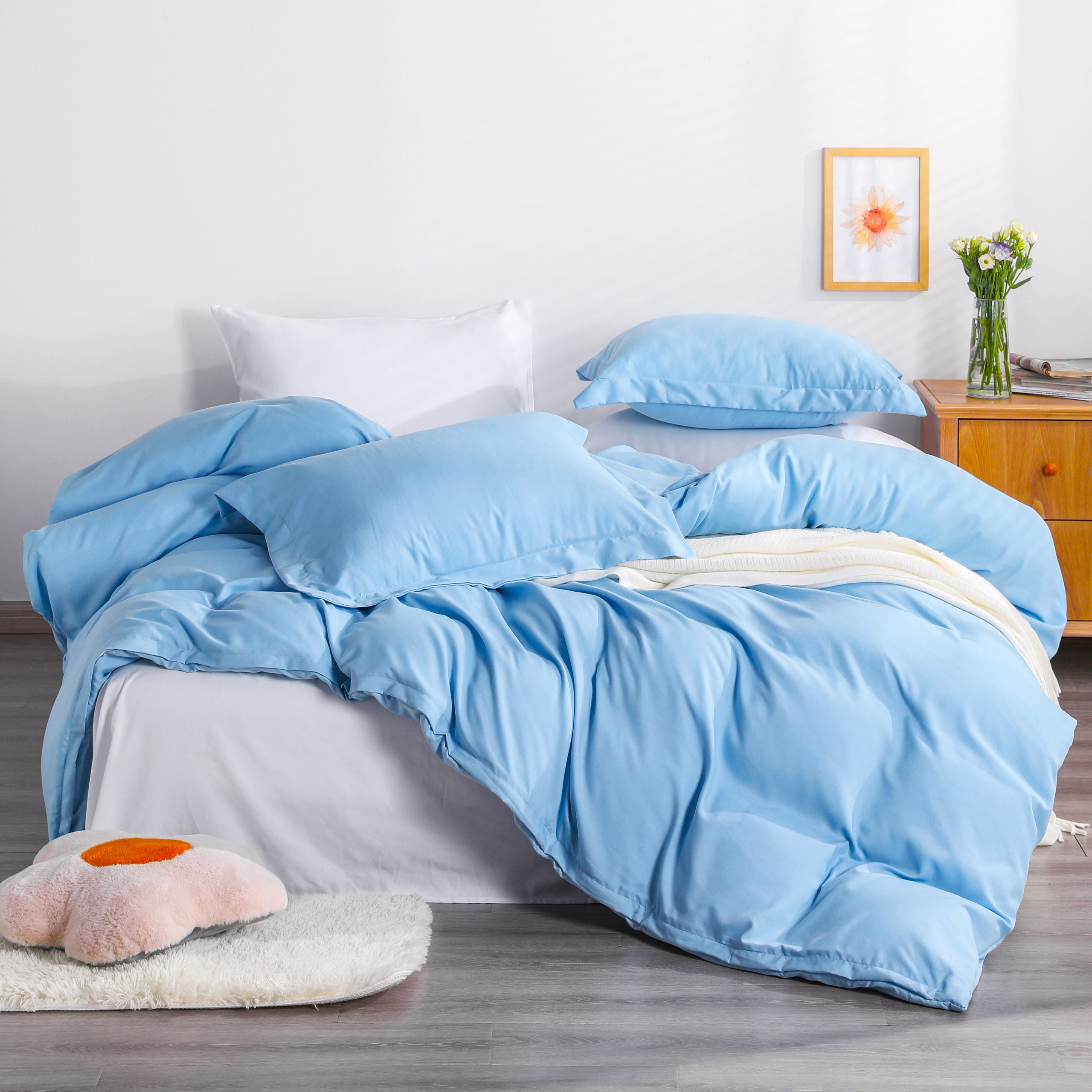 2/3 Pieces Solid Color Microfiber Duvet Cover Set|NTBAY®️ - NTBAY
