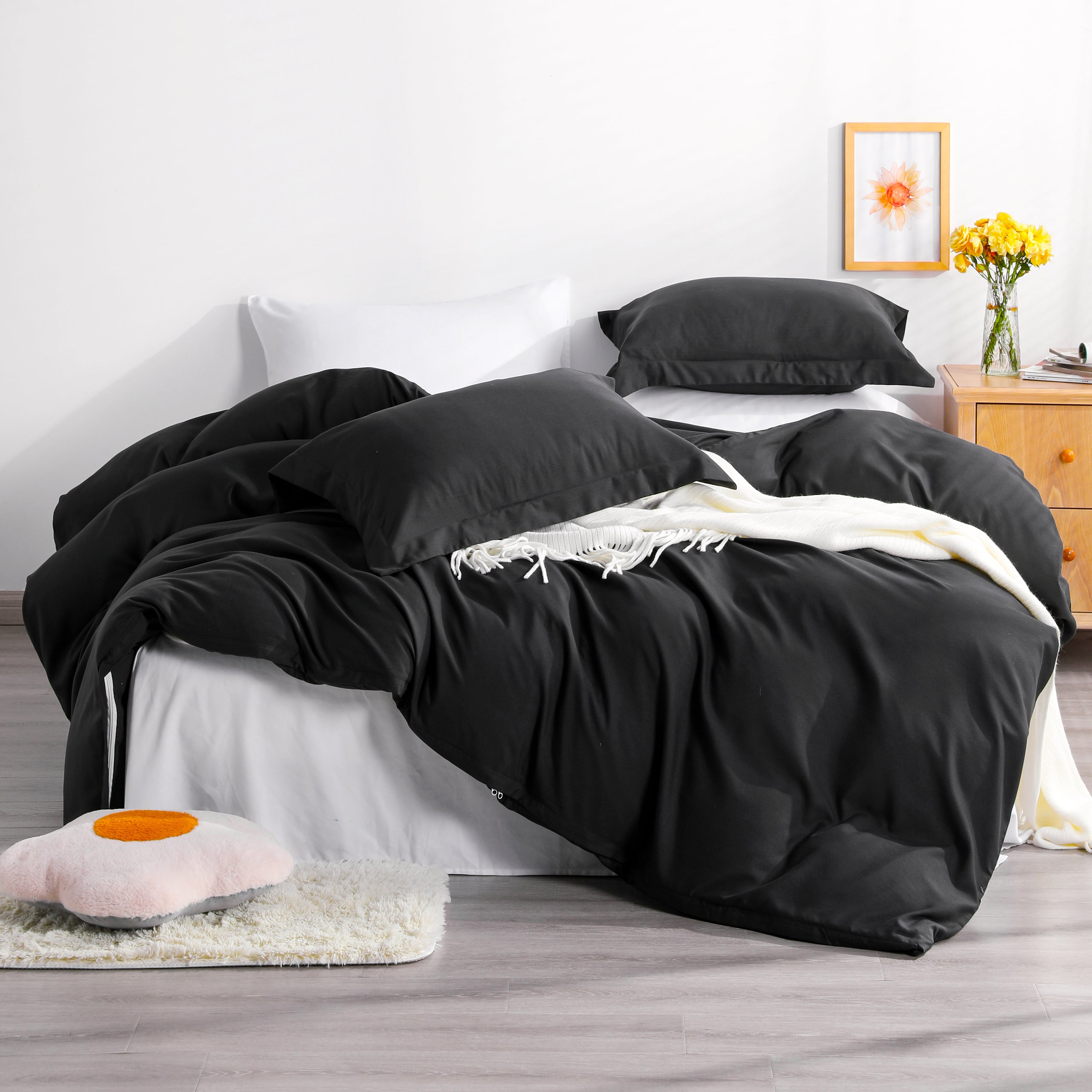 2/3 Pieces Solid Color Microfiber Duvet Cover Set|NTBAY®️ - NTBAY