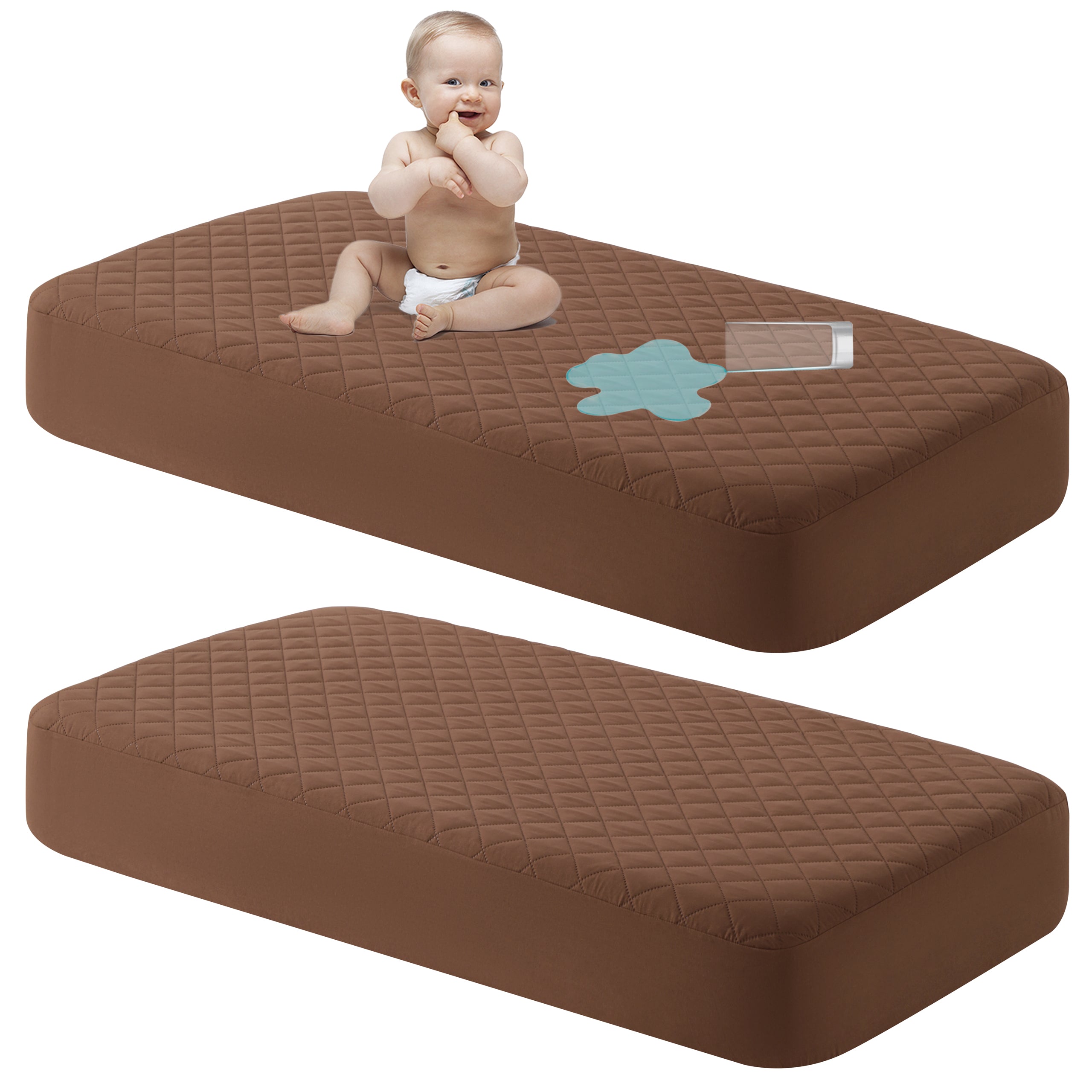 NTBAY 2-Pack Waterproof Crib Mattress Protectors – Washable