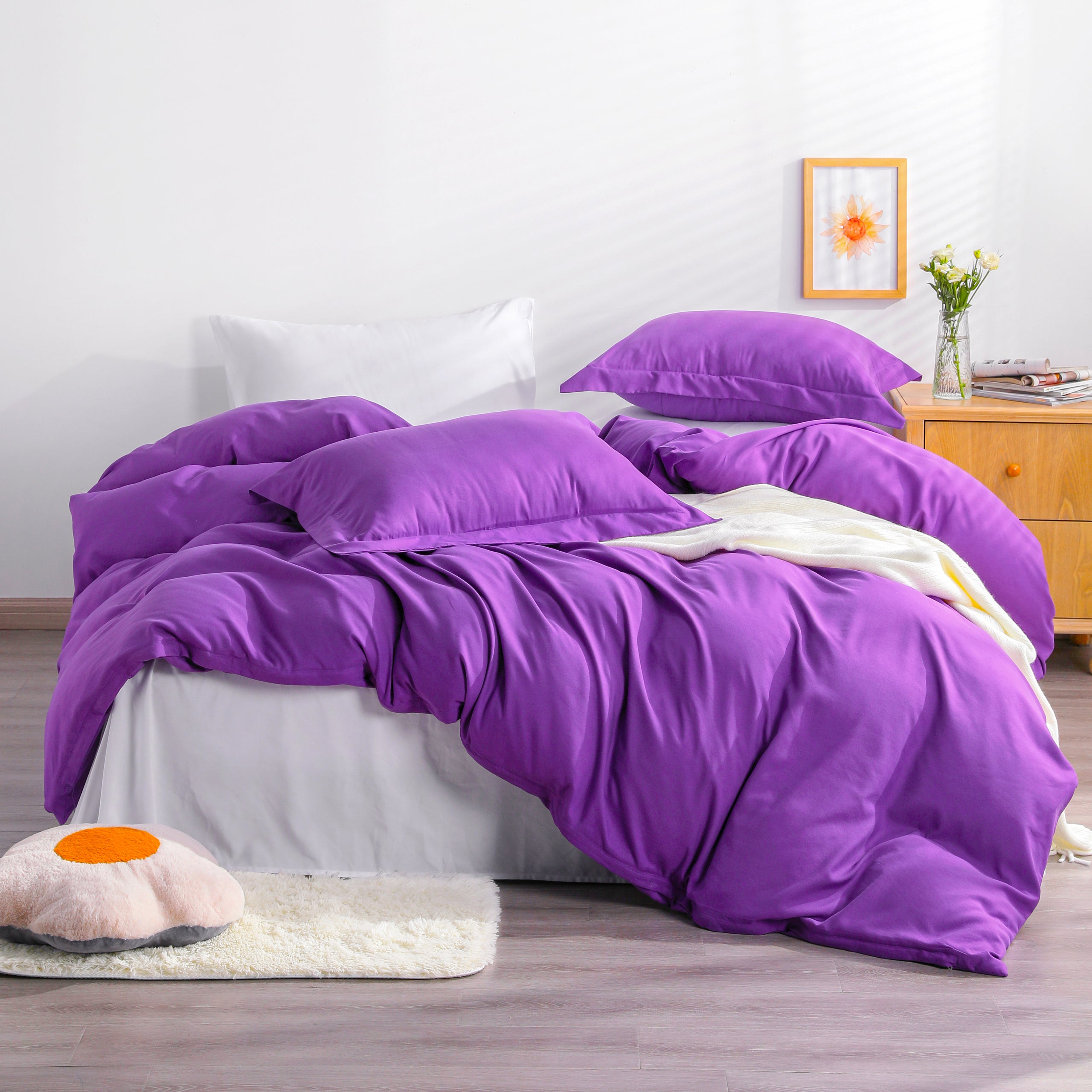 2/3 Pieces Solid Color Microfiber Duvet Cover Set|NTBAY®️ - NTBAY