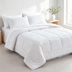 7-Piece Microfiber Comforter Bedding Set, Contrast Design with Deep Pocket Fitted Sheet - NTBAY