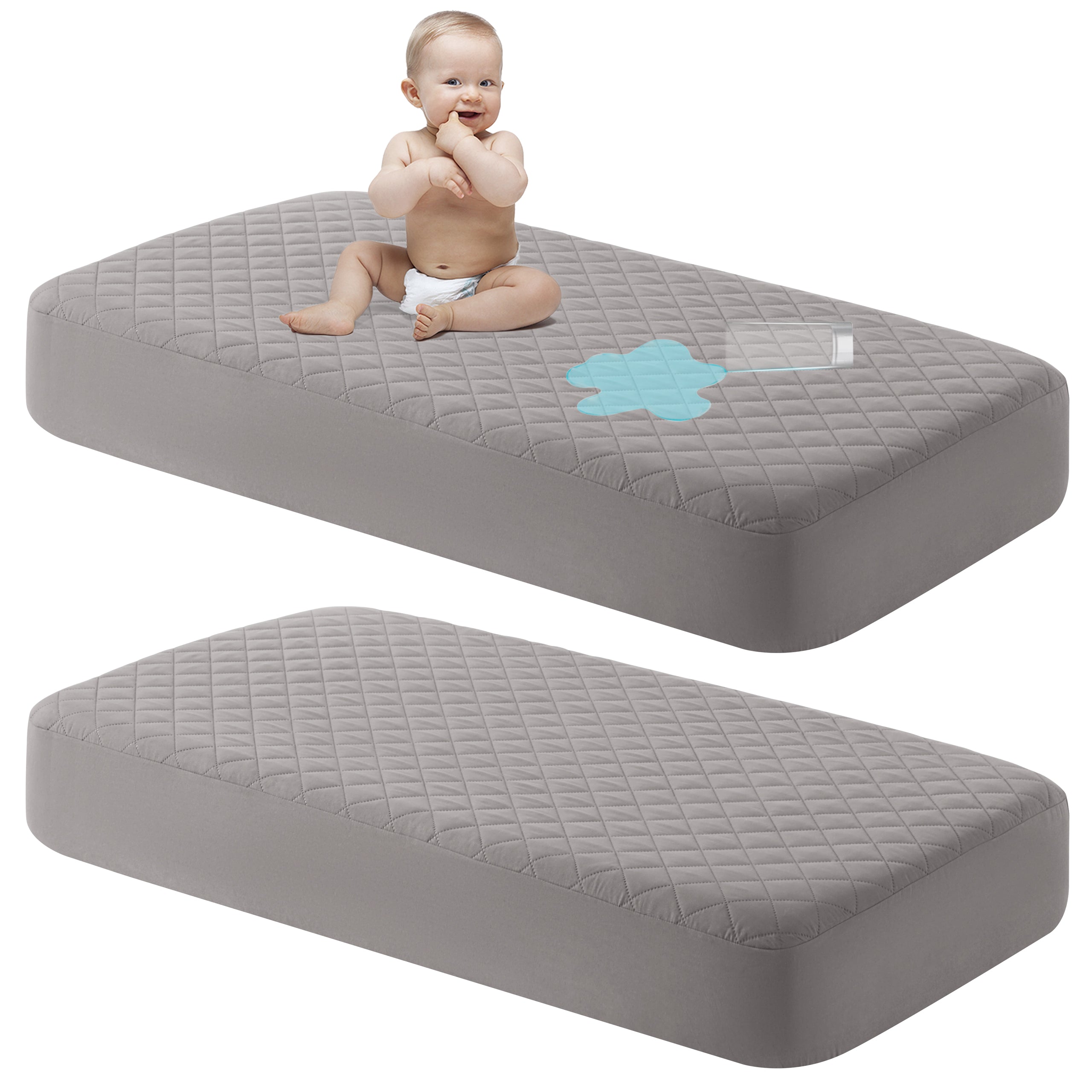 NTBAY 2-Pack Waterproof Crib Mattress Protectors – Washable