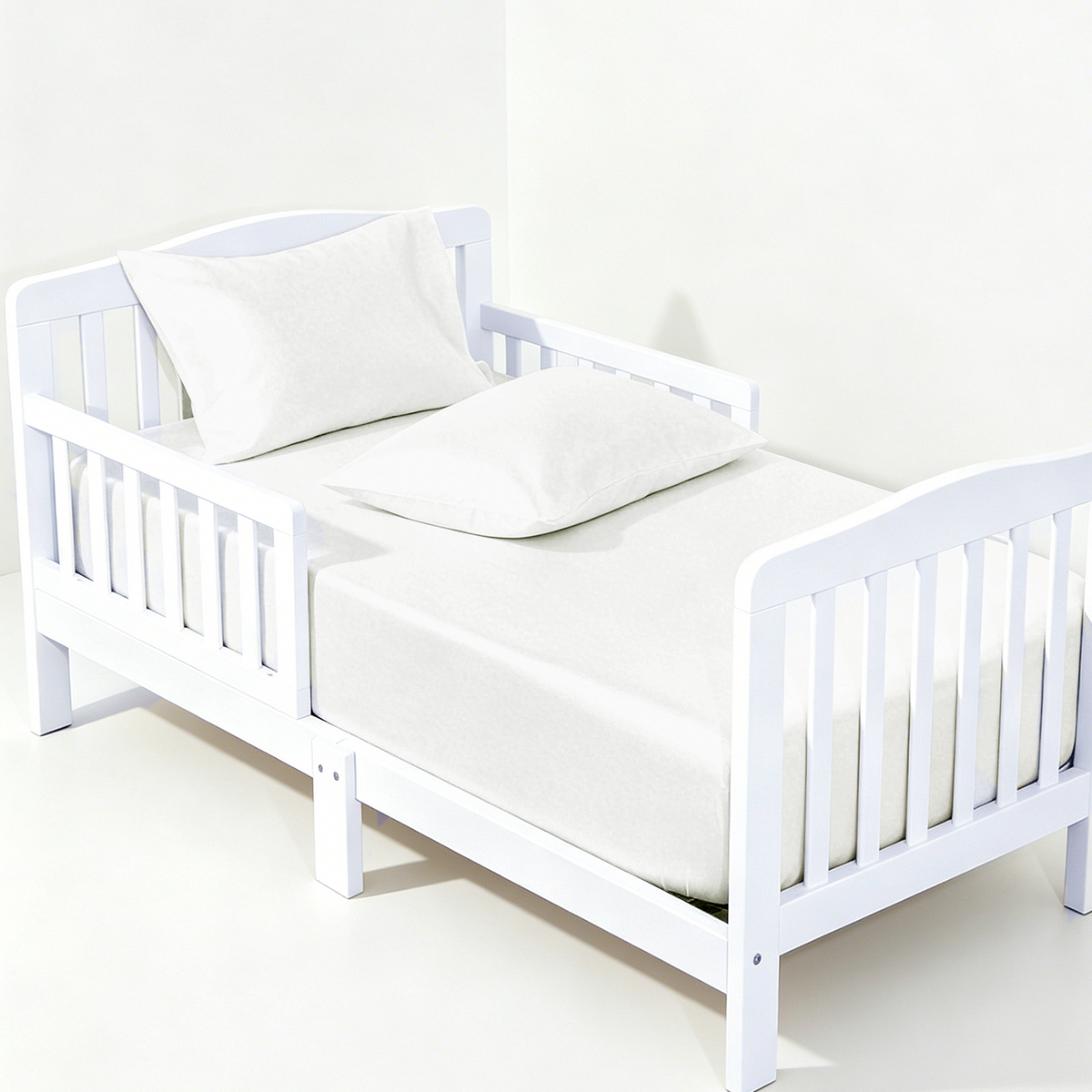 NTBAY 3 Pieces Satin Toddler Sheet Set, Crib Sheet with Envelope Pillowcases
