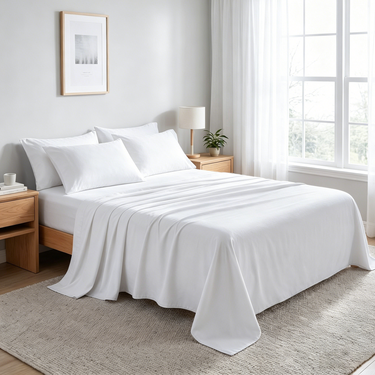 6-Piece Brushed Microfiber Bed Sheet Set - NTBAY