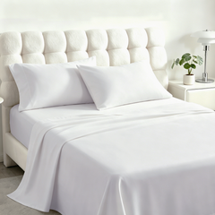 3 Pieces Brushed Microfiber Flat Sheet Set with Envelope Pillow Cases - NTBAY