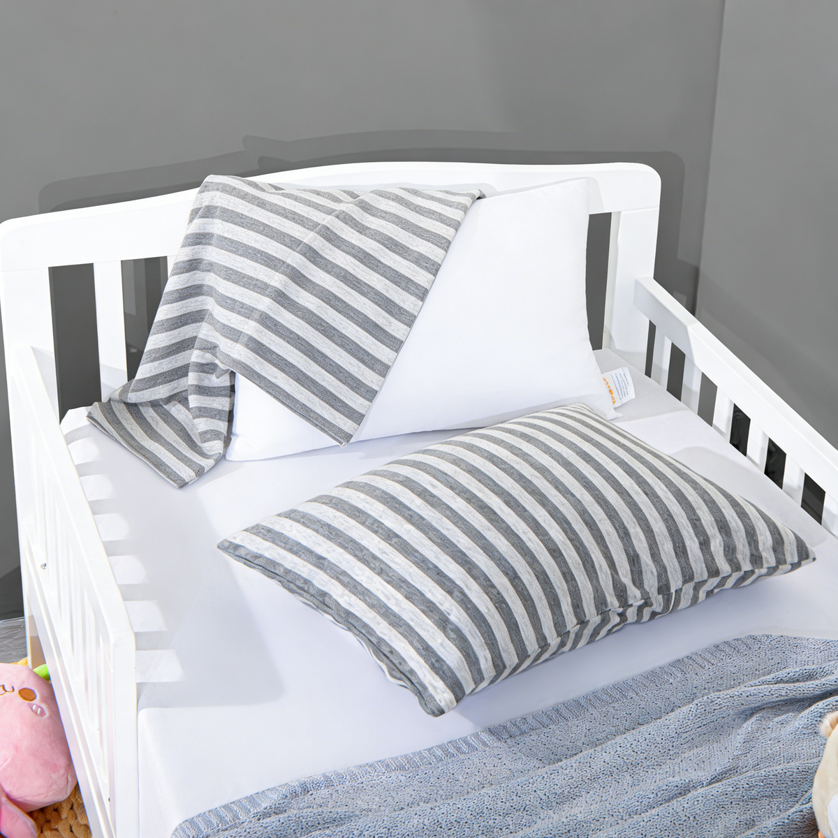 NTBAY 2 Pack Cotton 13" x18" Pillows with Toddler Cotton Pillowcases