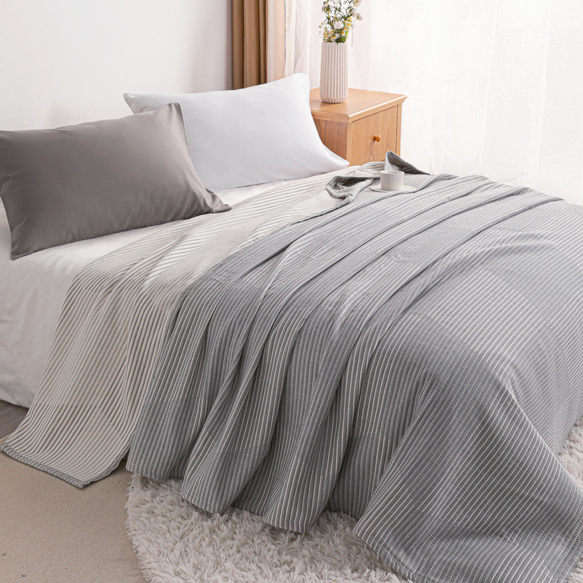 3-Layer Cotton Muslin Blanket - Soft, Breathable, and Lightweight Quilt|NTBAY®️