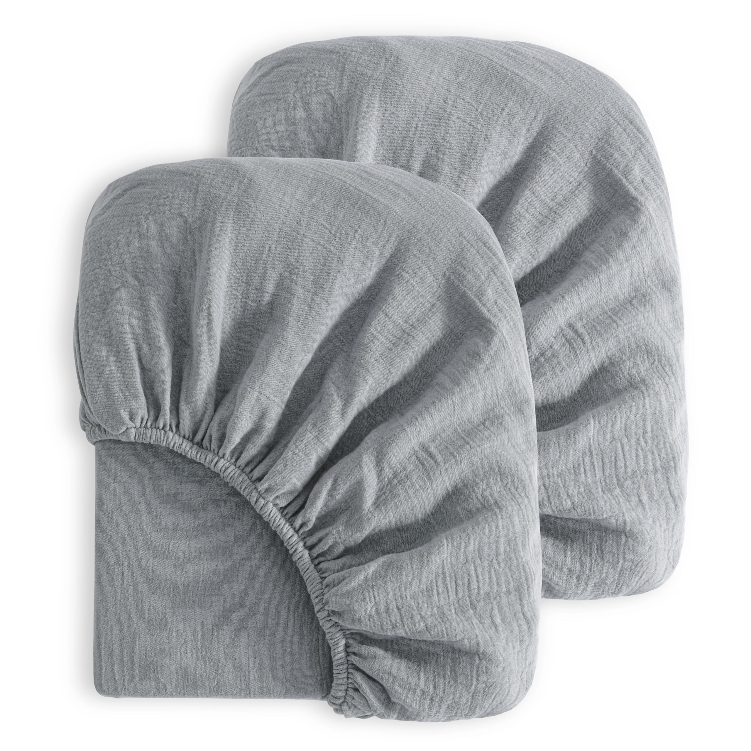 NTBAY 2 Pack Muslin Cotton Crib Sheets, Soft and Breathable Double Layer Baby Crib Sheets