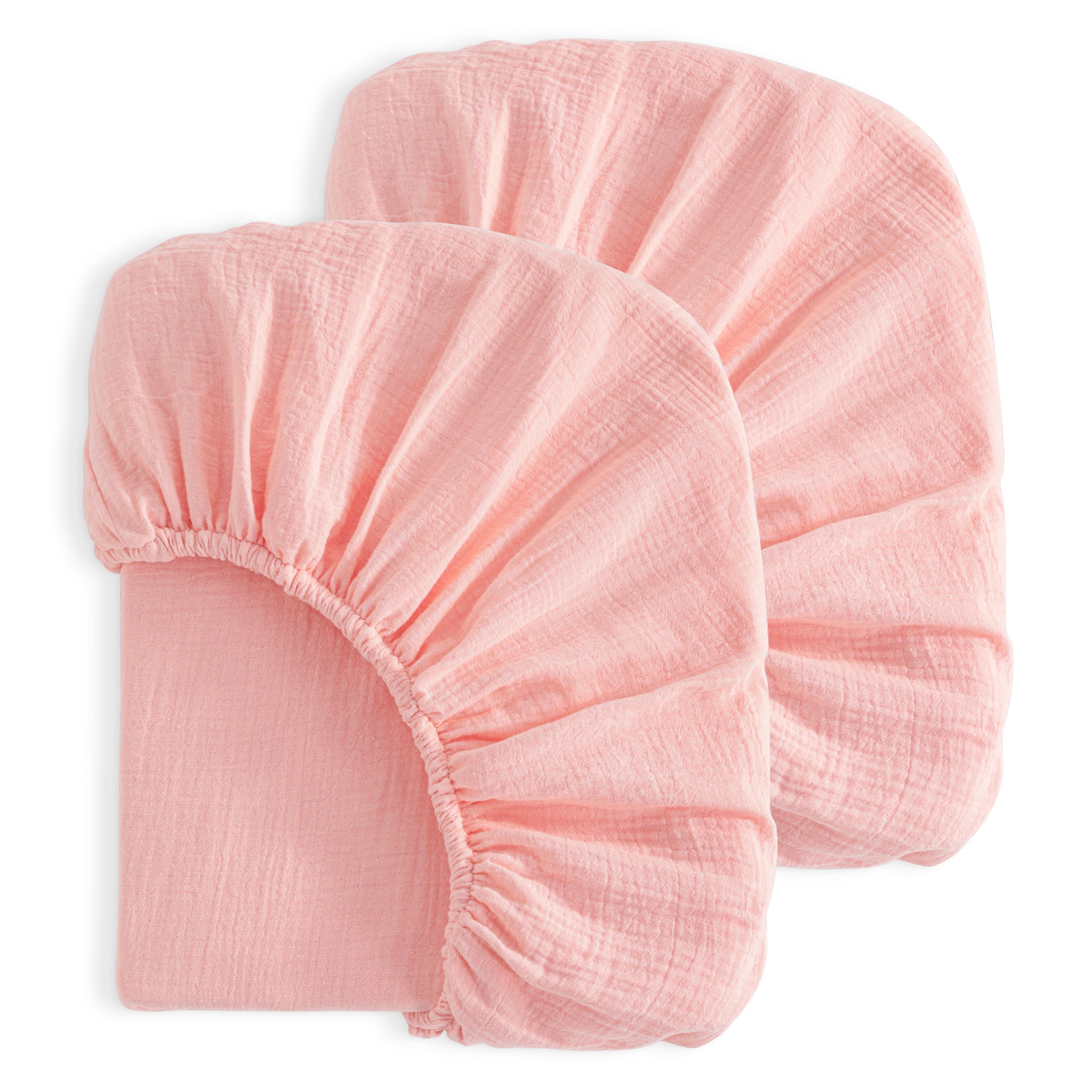 NTBAY 2 Pack Muslin Cotton Crib Sheets, Soft and Breathable Double Layer Baby Crib Sheets