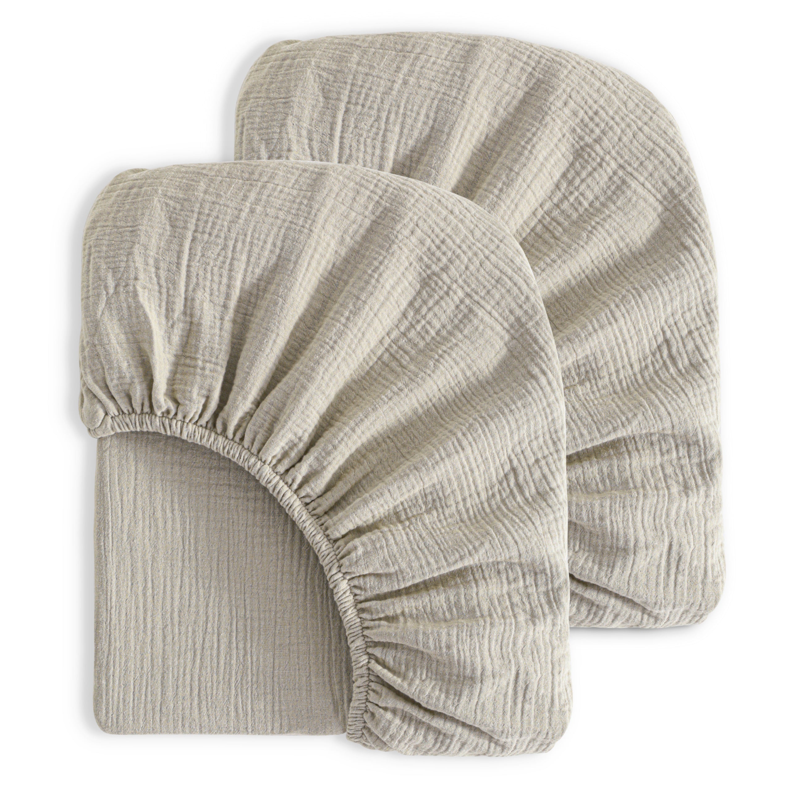 NTBAY 2 Pack Muslin Cotton Crib Sheets, Soft and Breathable Double Layer Baby Crib Sheets