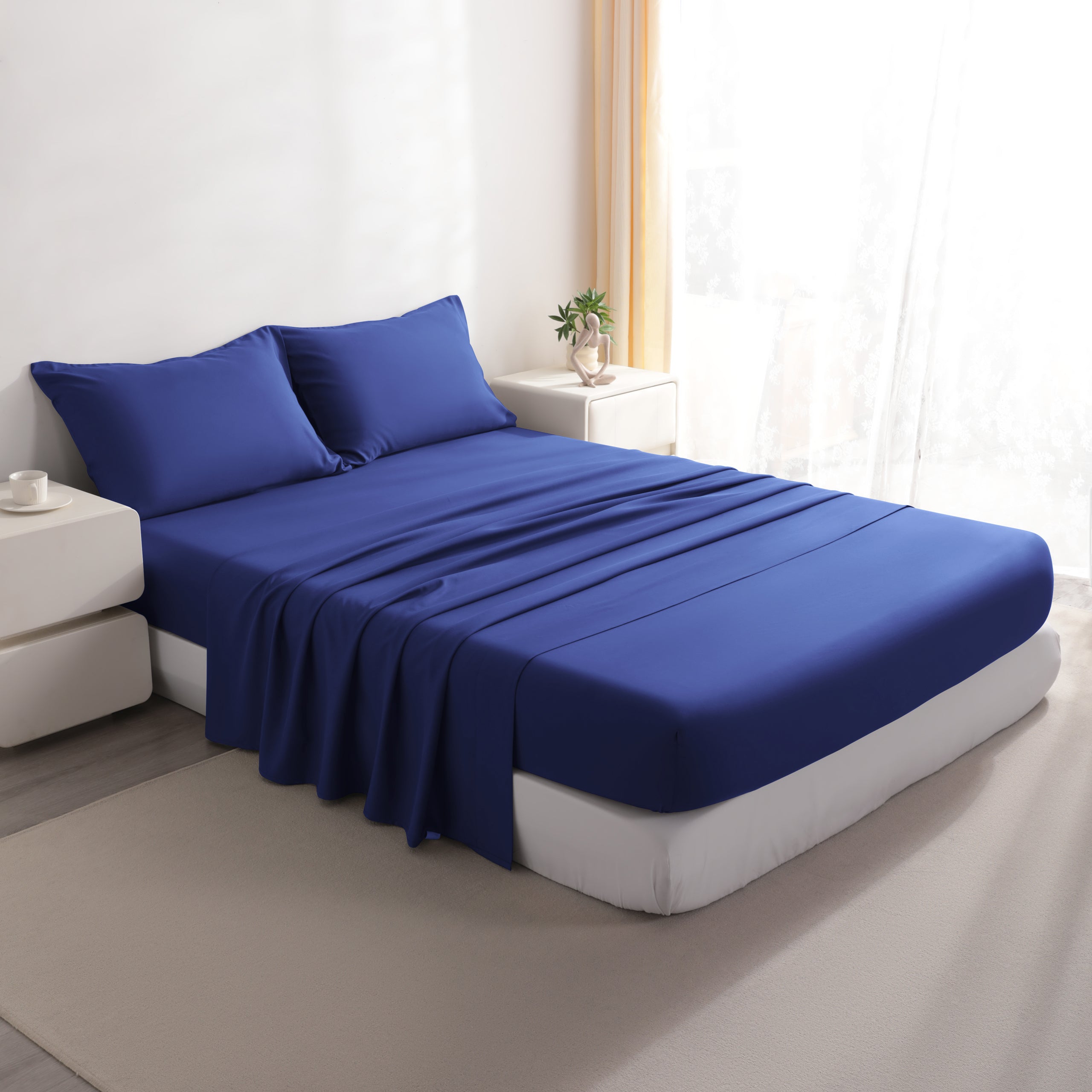 Ntbay 3/4-Pieces Bamboo Bed Sheets Set, Ultra Breathable & Cooling Bedding Set