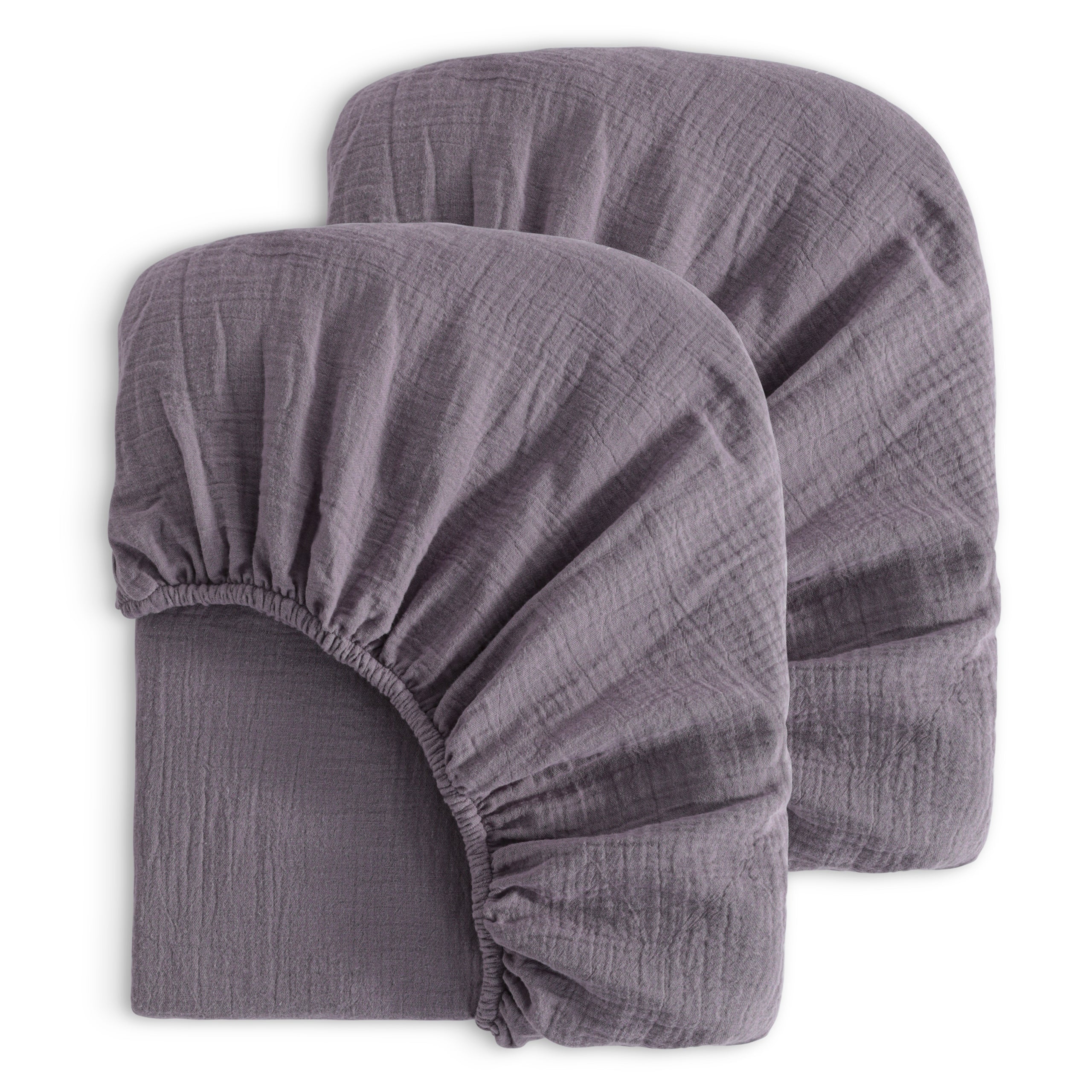 NTBAY 2 Pack Muslin Cotton Crib Sheets, Soft and Breathable Double Layer Baby Crib Sheets