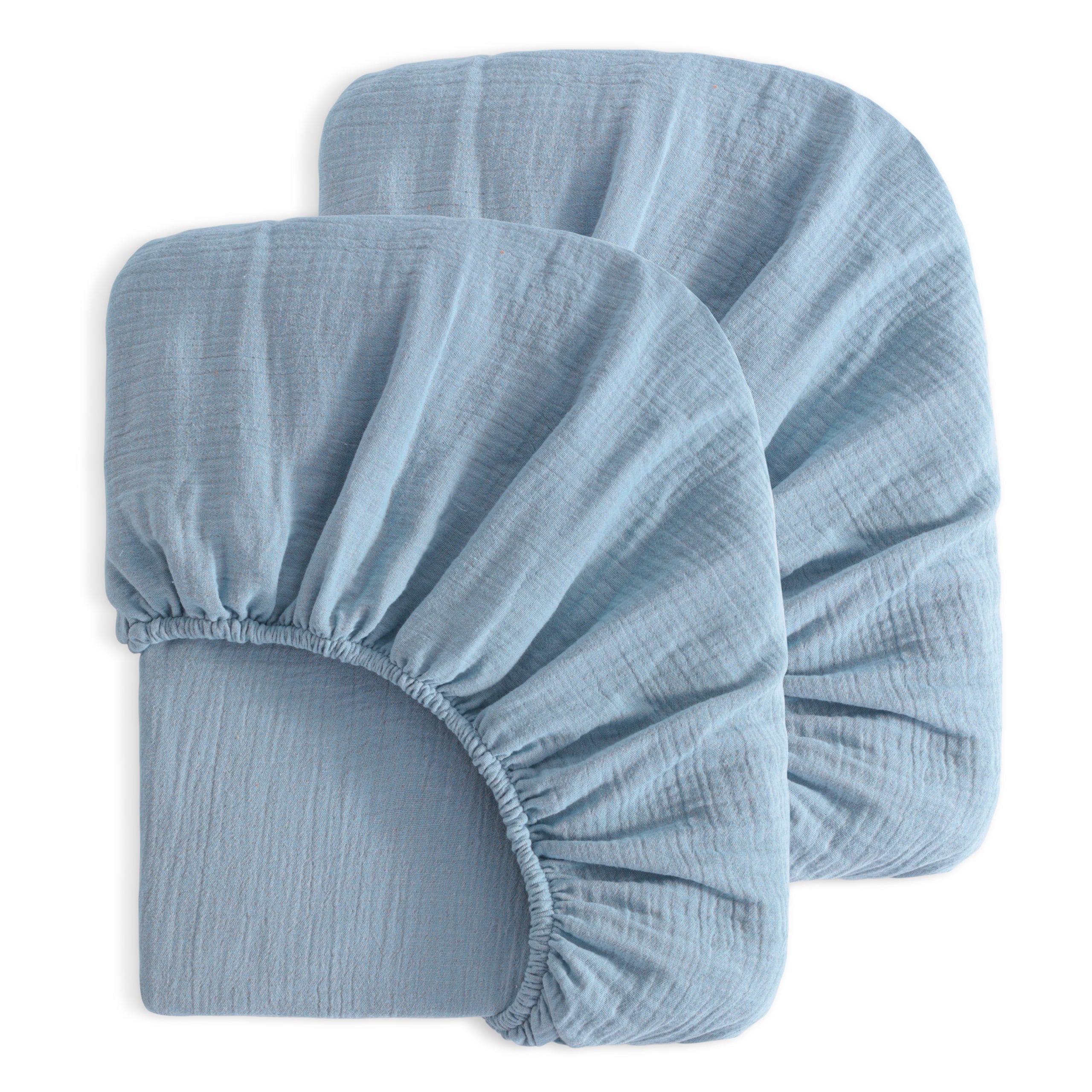 NTBAY 2 Pack Muslin Cotton Crib Sheets, Soft and Breathable Double Layer Baby Crib Sheets