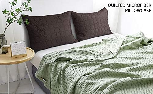 NTBAY 2 Pack Standard (20x26 Inches) Quilted Microfiber Pillowcases