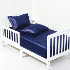 NTBAY 3 Pieces Satin Toddler Sheet Set, Crib Sheet with Envelope Pillowcases