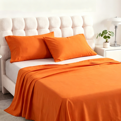 3 Pieces Brushed Microfiber Flat Sheet Set with Envelope Pillow Cases - NTBAY