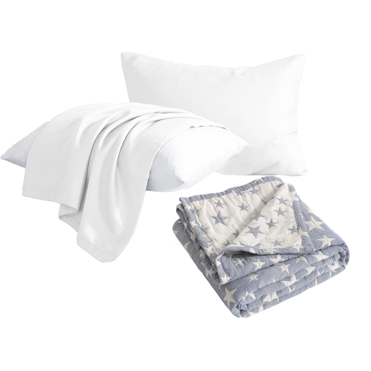 5-Piece Cotton Toddler Bedding Set, Safe & Hypoallergenic Blanket Set - NTBAY