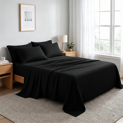 6-Piece Brushed Microfiber Bed Sheet Set - NTBAY