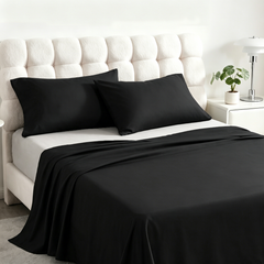 3 Pieces Brushed Microfiber Flat Sheet Set with Envelope Pillow Cases - NTBAY