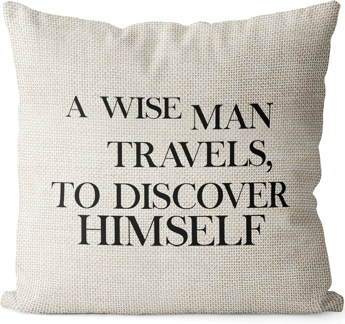 NTBAY Inspirational Linen Throw Pillow Cover with Motivational Words for Living Room Sofa Couch Square Decorative Bed Cushion Cover, 18×18 Inches