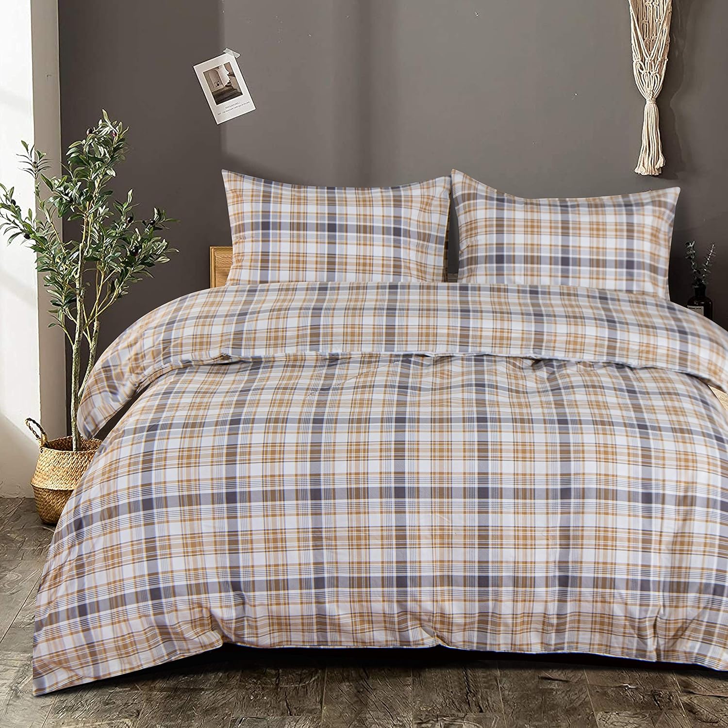 Washed Cotton Ruffled Duvet Cover Set – Soft & Breathable, 3 Pieces|NTBAY®️