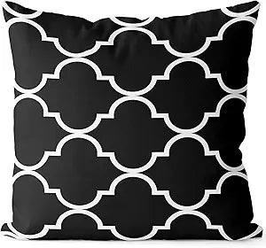 NTBAY Microfiber Geometric Throw Pillow Cover – Black & White (18"x18")