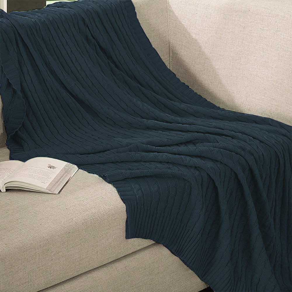 NTBAY Cotton Soft Cable Knit Blanket - NTBAY