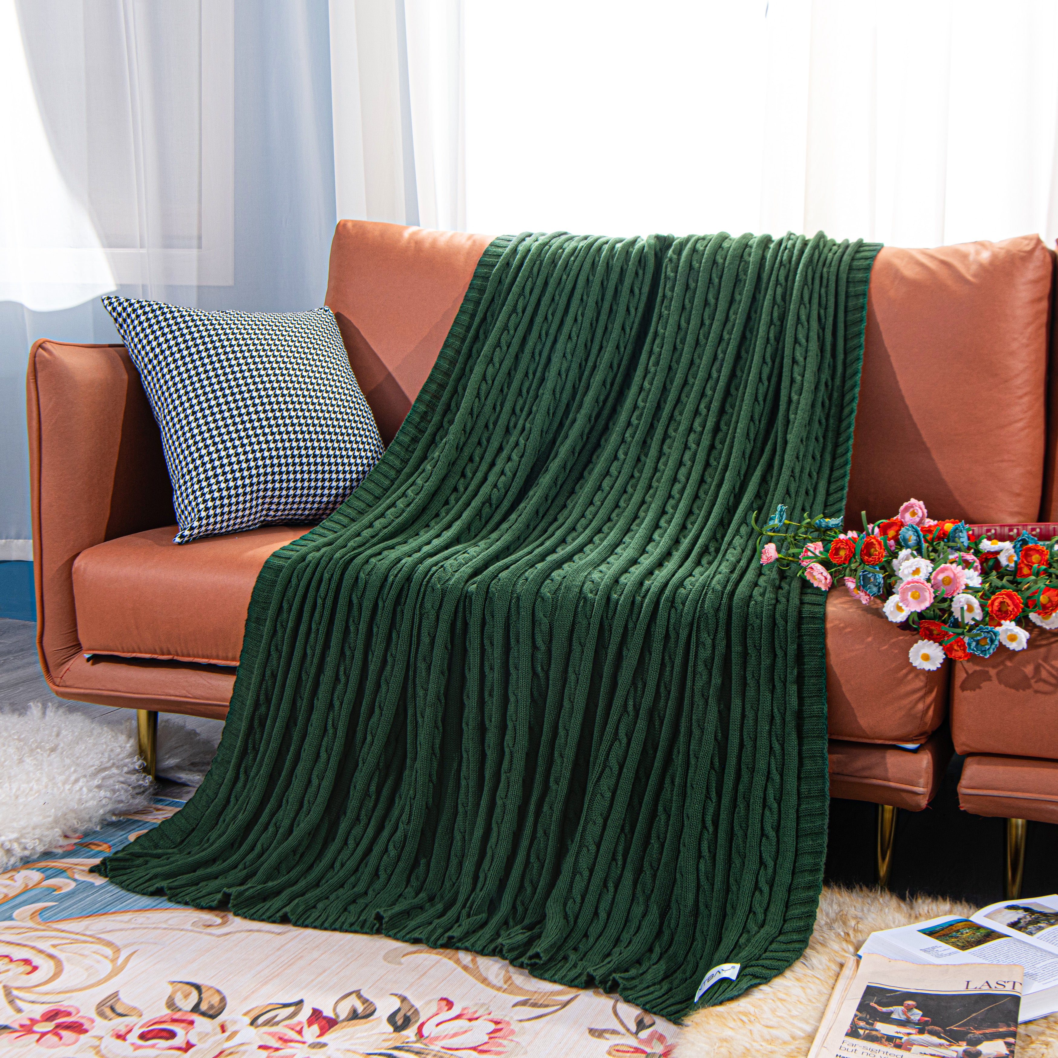 NTBAY Cotton Soft Cable Knit Blanket - NTBAY