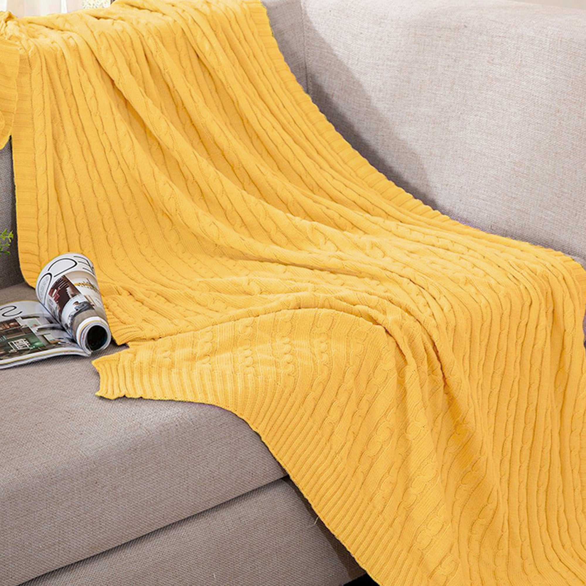 NTBAY Cotton Soft Cable Knit Blanket - NTBAY