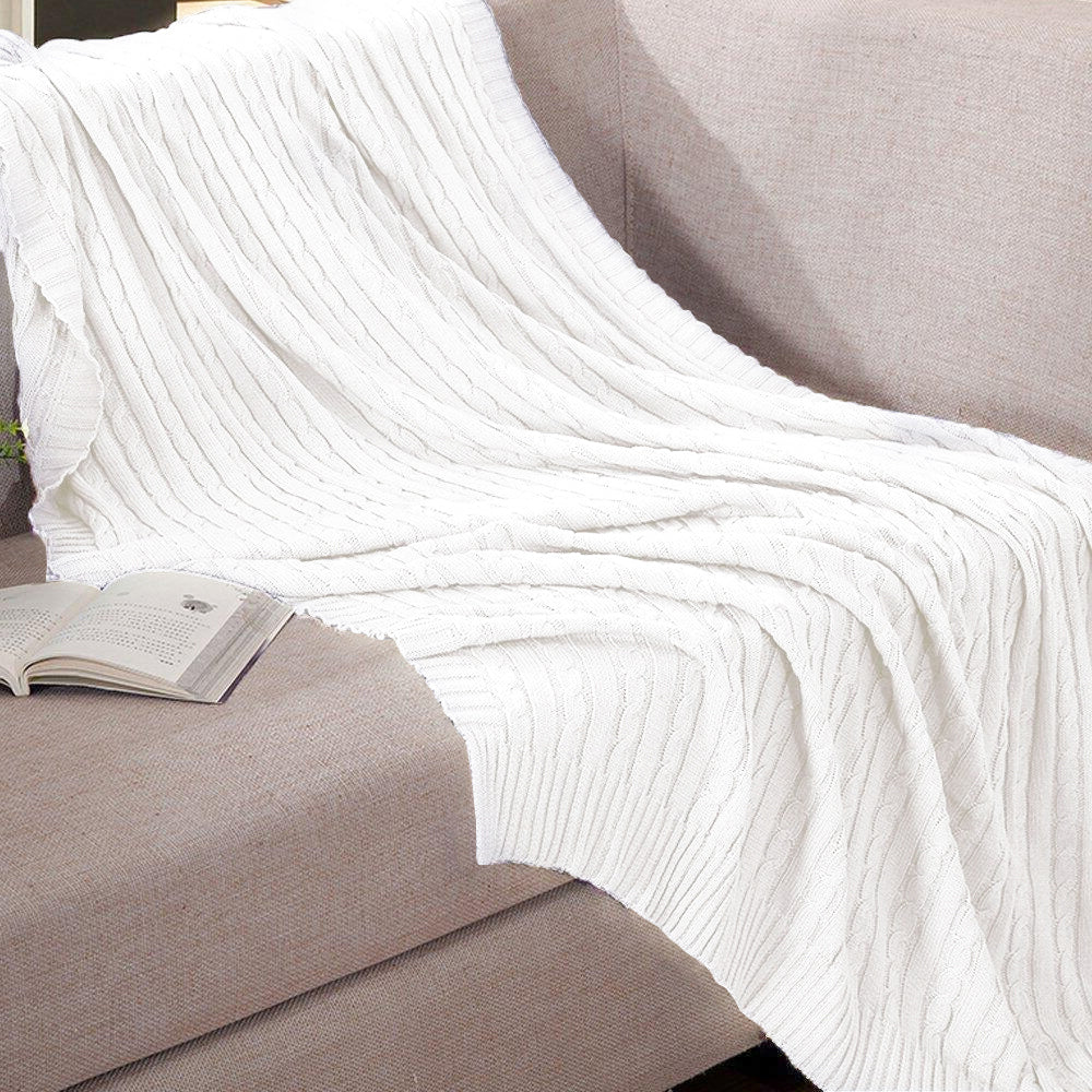 NTBAY Cotton Soft Cable Knit Blanket - NTBAY
