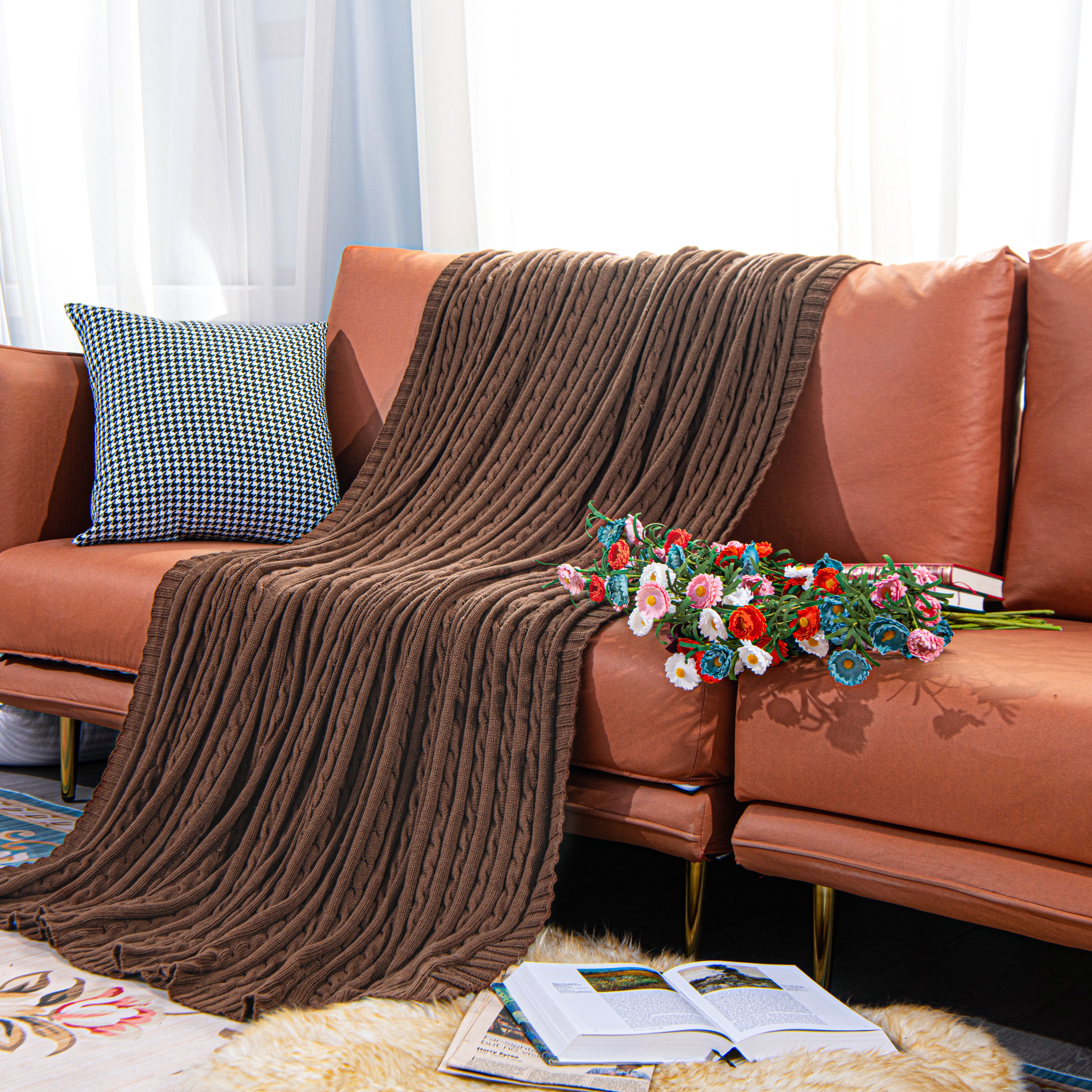 NTBAY Cotton Soft Cable Knit Blanket - NTBAY