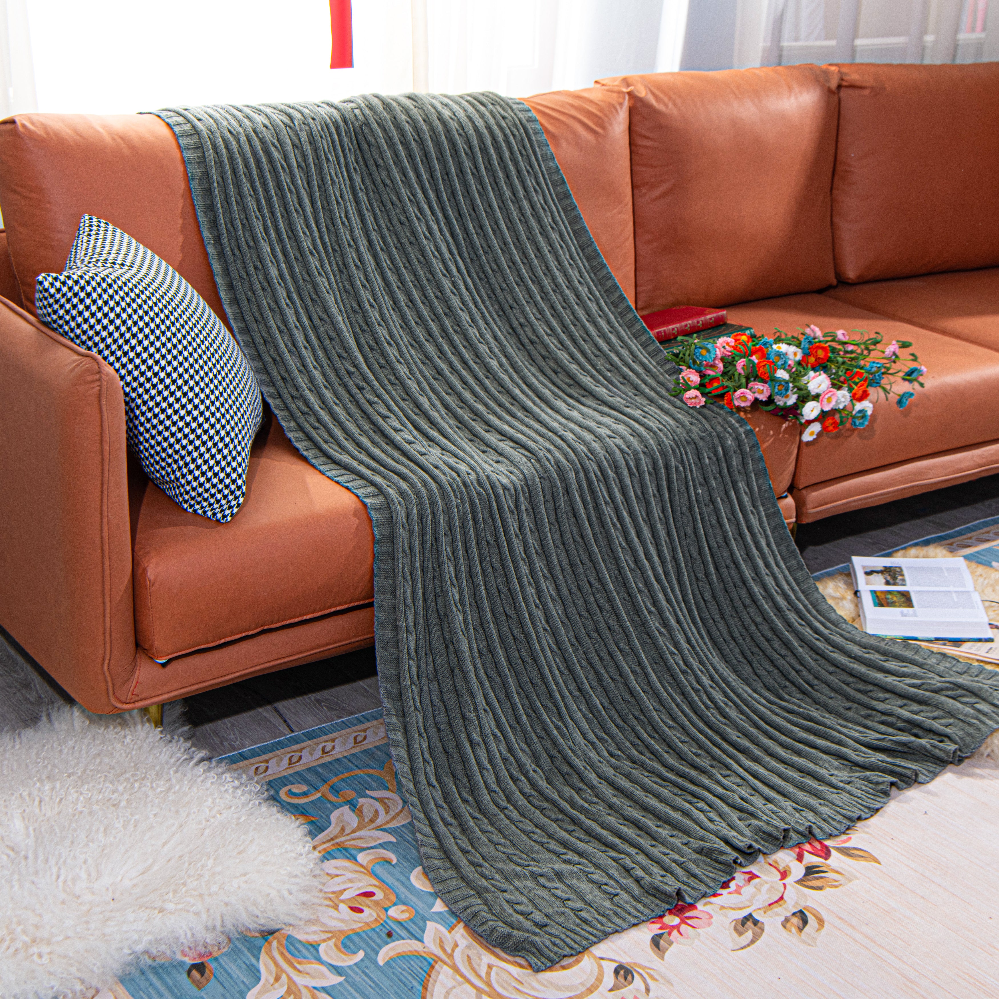 NTBAY Cotton Soft Cable Knit Blanket - NTBAY