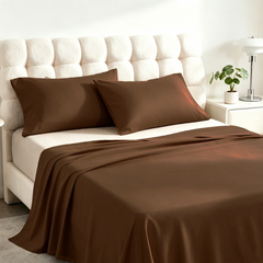 3 Pieces Brushed Microfiber Flat Sheet Set with Envelope Pillow Cases - NTBAY