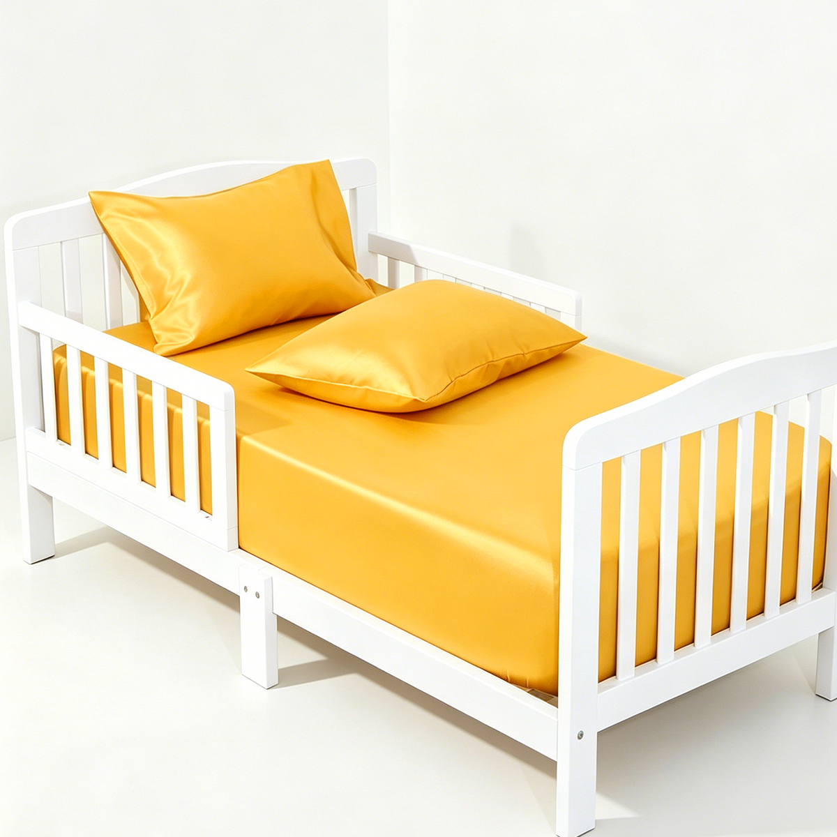 NTBAY 3 Pieces Satin Toddler Sheet Set, Crib Sheet with Envelope Pillowcases
