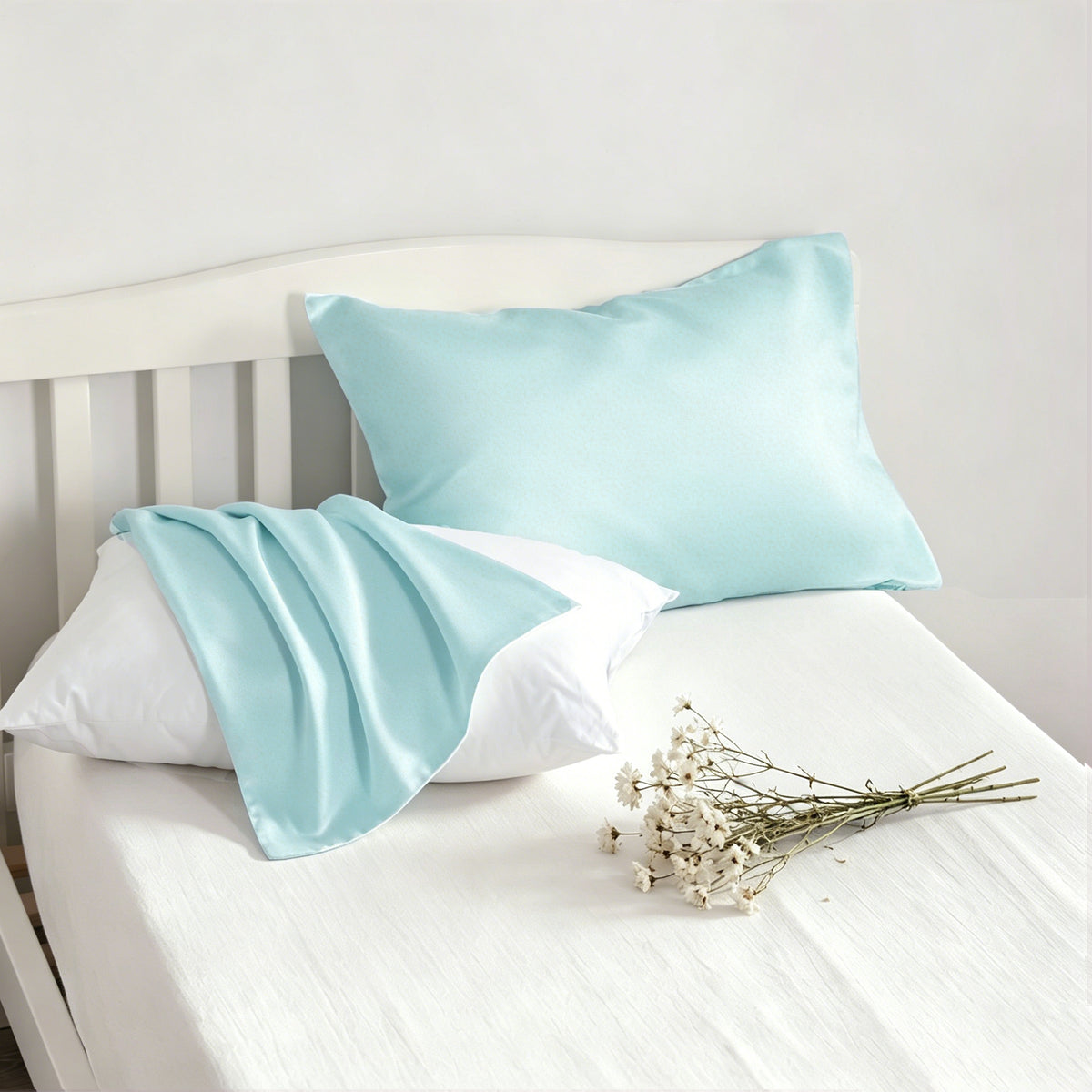 NTBAY 2 Pack Cotton 13" x18" Pillows with Toddler Cotton Pillowcases