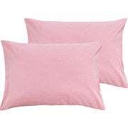 NTBAY 2 Pack Washed Cotton Pillowcases with Envelope Closure Queen (20 x 30 inches) / Pink - NTBAY