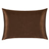 NTBAY 19 Momme Pure Natural Mulberry Silk Pillowcase with Zippered Closure Queen (20 x 30 inches) / Brown - NTBAY