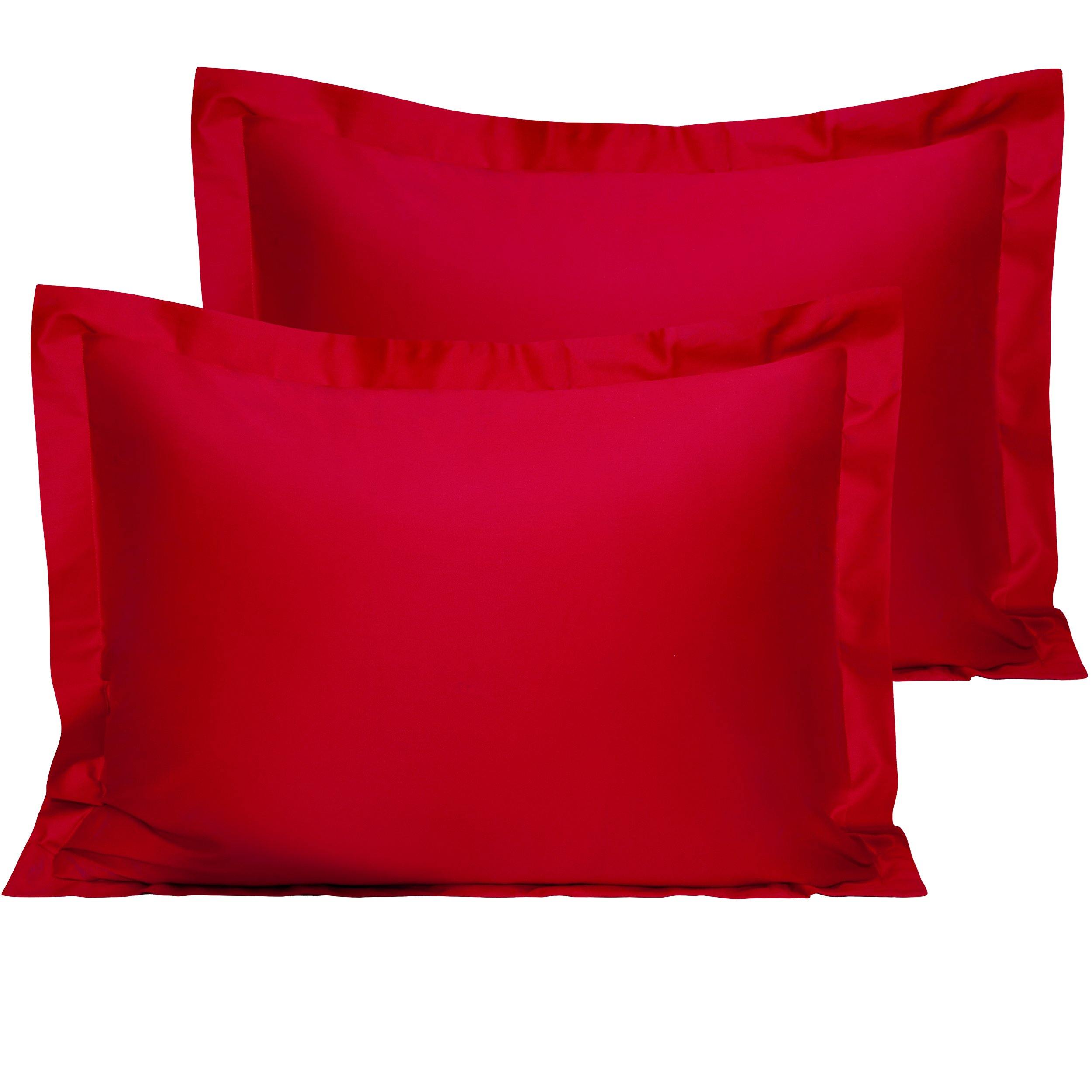 NTBAY 500 Thread Count 2 Pack Cotton Pillow Shams Standard (20 x 26 inches) / Red - NTBAY