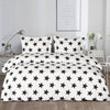 NTBAY Black Stars and White 3 Pieces Microfiber Duvet Cover Set Queen (90 x 90 inches) - NTBAY