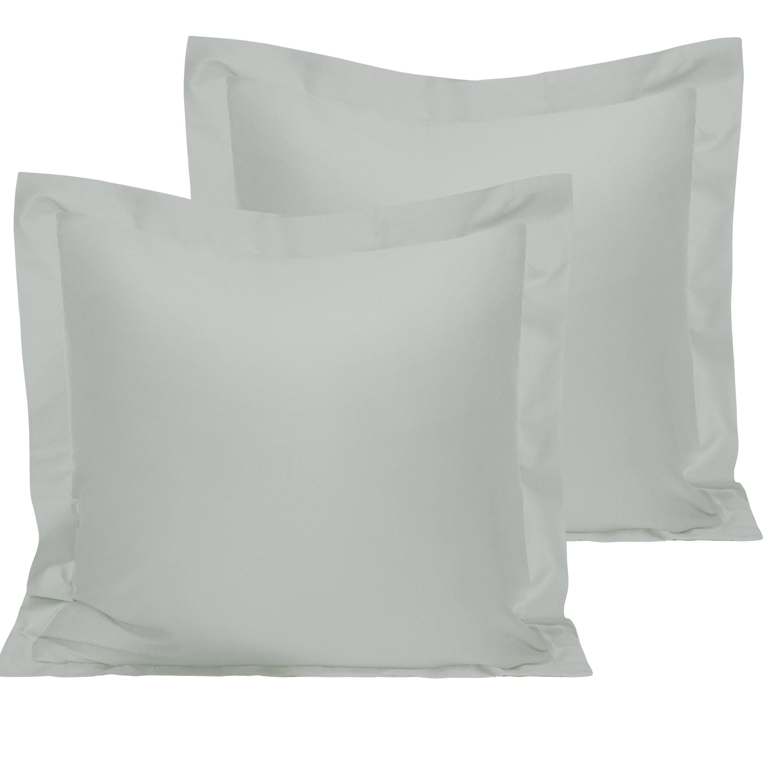 NTBAY 500 Thread Count 2 Pack Cotton Pillow Shams Euro (26 x 26 inches) / Light Grey - NTBAY