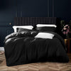 NTBAY 3 Pieces Silky Satin Duvet Cover Set Twin (68 x 90 inches) / Black - NTBAY