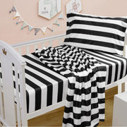 NTBAY Stripe Microfiber Fitted Crib Sheet Black and White - NTBAY
