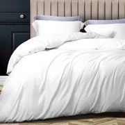 NTBAY 3 Pieces Silky Satin Duvet Cover Set Twin (68 x 90 inches) / White - NTBAY