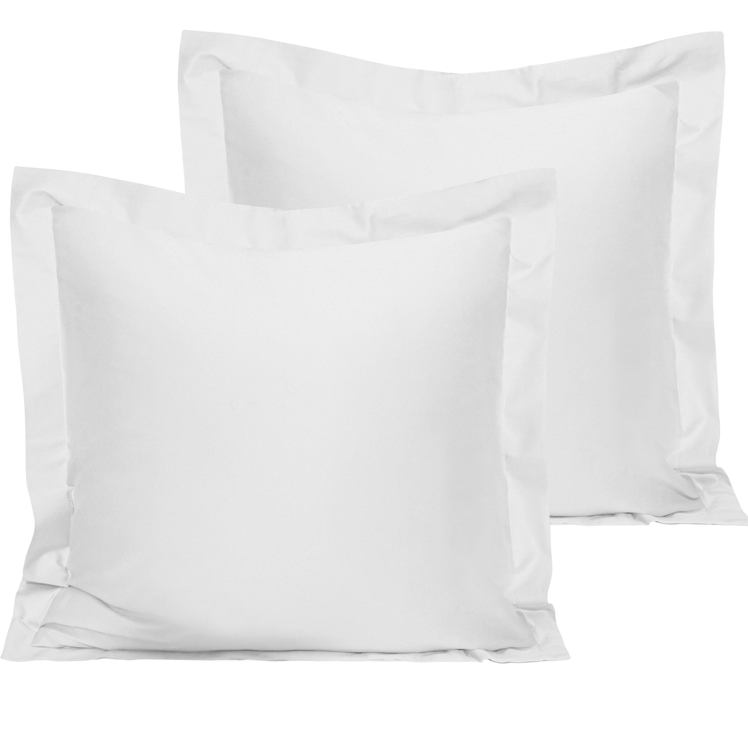 NTBAY 500 Thread Count 2 Pack Cotton Pillow Shams Euro (26 x 26 inches) / White - NTBAY