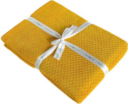 NTBAY Natural Bamboo Cable Knit Oversized Throw Blanket Yellow / Twin (60 x 80 inches) - NTBAY