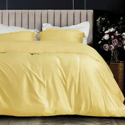NTBAY 3 Pieces Silky Satin Duvet Cover Set Twin (68 x 90 inches) / Yellow - NTBAY