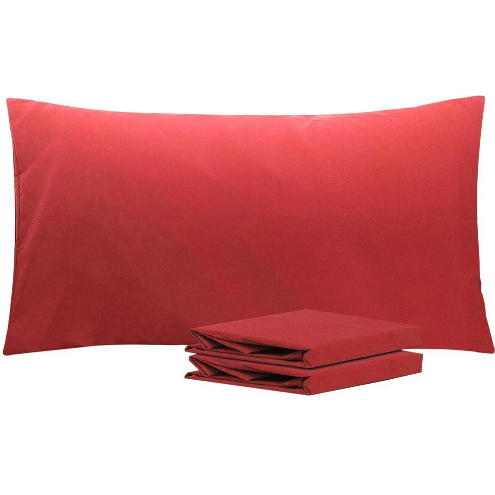 NTBAY 100% Brushed Microfiber Pillowcase with Envelope Closure, 4 Size, 24 Colors 2Pcs - CK (20 x 40 inches) / Wine Red - NTBAY